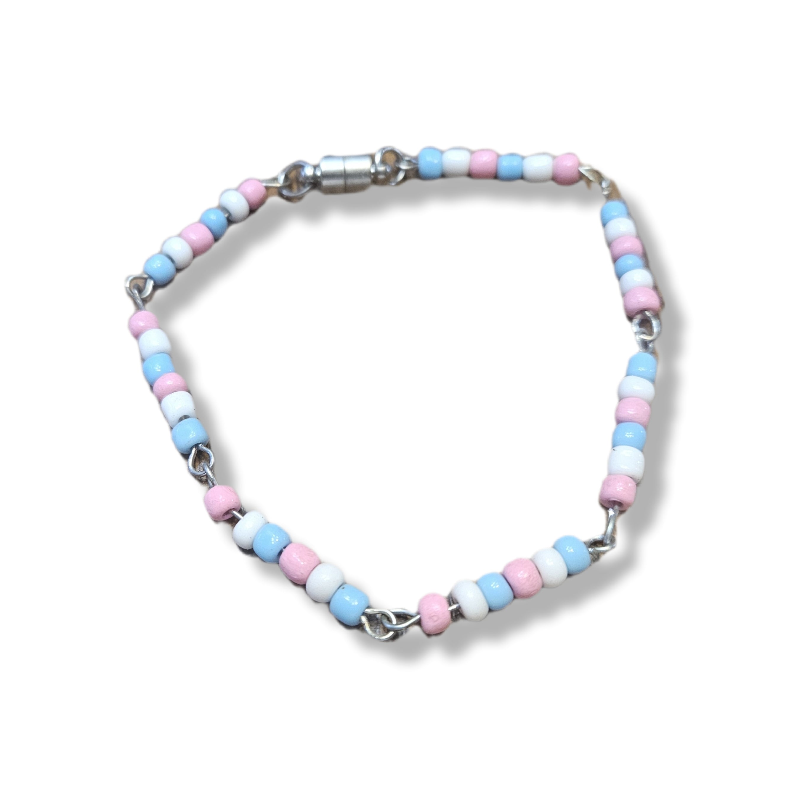 Trans colored beaded link bracelet