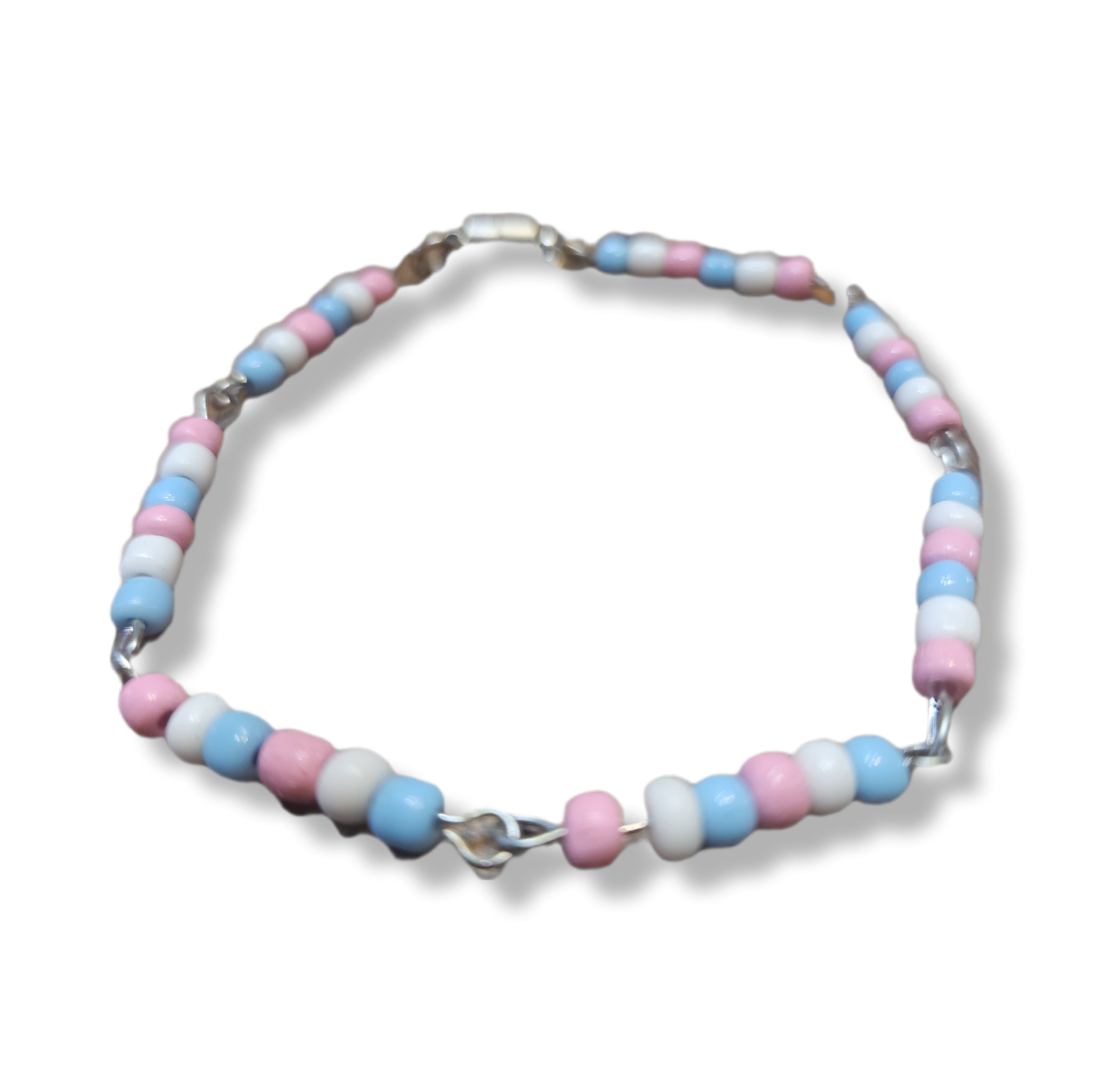 Trans colored beaded link bracelet
