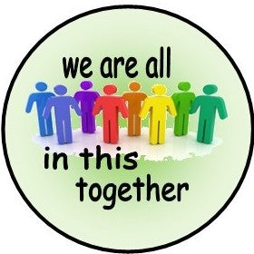 1.5" We are all in this together button